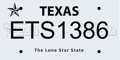 ETS1386 Texas License Plate