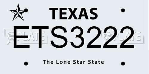 ETS3222 Texas License Plate