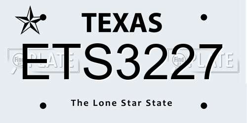 ETS3227 Texas License Plate