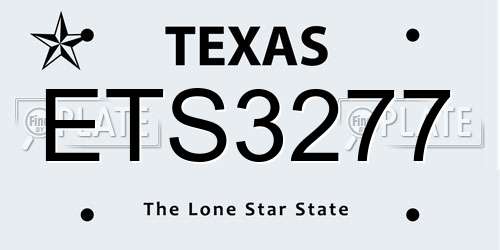 ETS3277 Texas License Plate