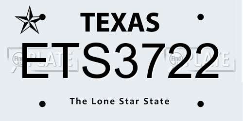 ETS3722 Texas License Plate