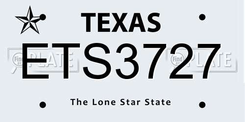 ETS3727 Texas License Plate