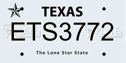 ETS3772 Texas License Plate