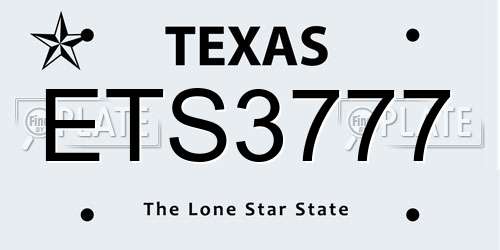 ETS3777 Texas License Plate