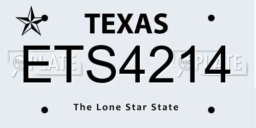 ETS4214 Texas License Plate