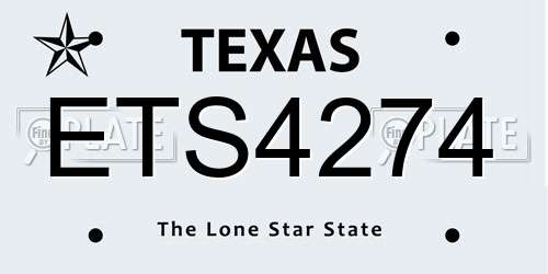 ETS4274 Texas License Plate