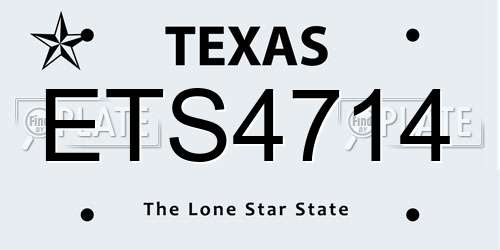 ETS4714 Texas License Plate