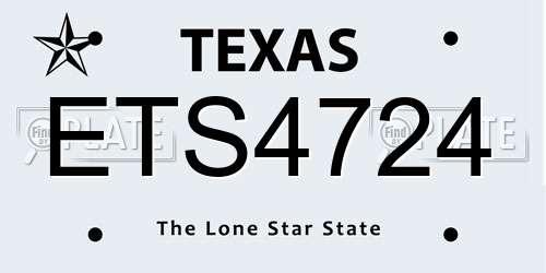 ETS4724 Texas License Plate