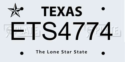 ETS4774 Texas License Plate