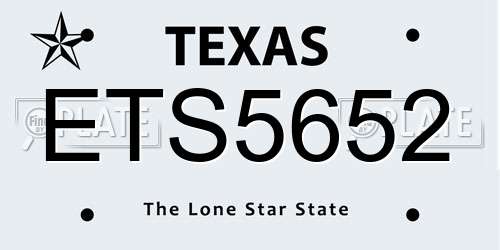 ETS5652 Texas License Plate