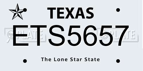 ETS5657 Texas License Plate