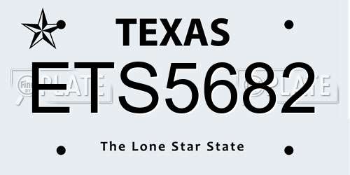 ETS5682 Texas License Plate