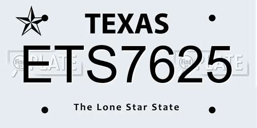 ETS7625 Texas License Plate