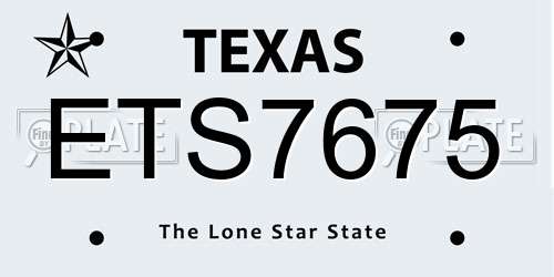 ETS7675 Texas License Plate