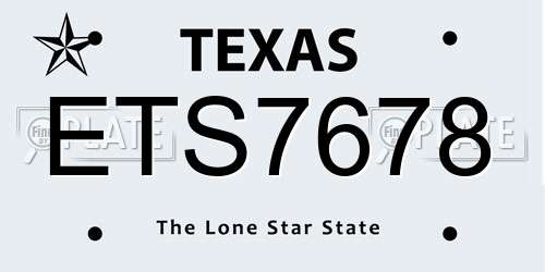 ETS7678 Texas License Plate