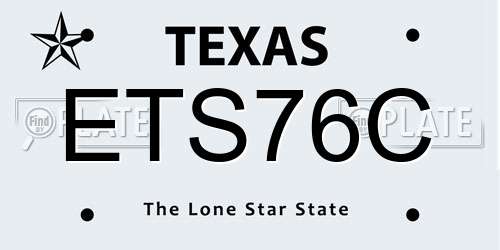 ETS76C Texas License Plate