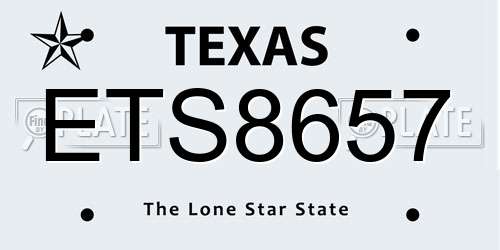ETS8657 Texas License Plate