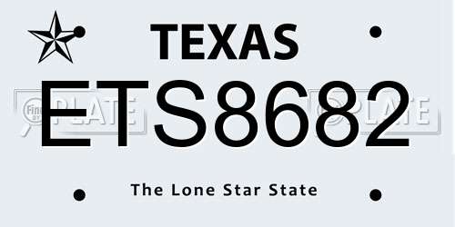 ETS8682 Texas License Plate