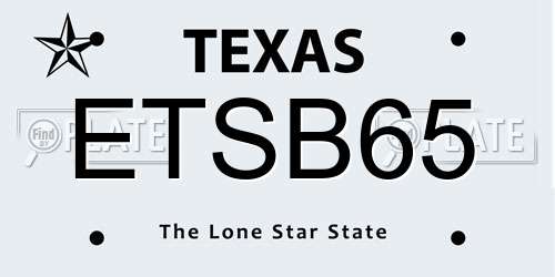 ETSB65 Texas License Plate