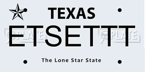 ETSETTT Texas License Plate