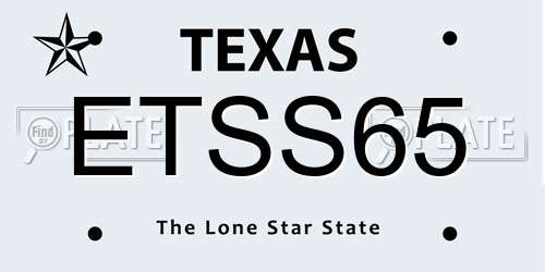 ETSS65 Texas License Plate