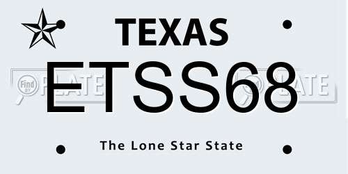 ETSS68 Texas License Plate