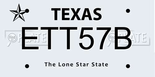 ETT57B Texas License Plate
