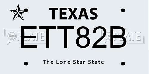 ETT82B Texas License Plate