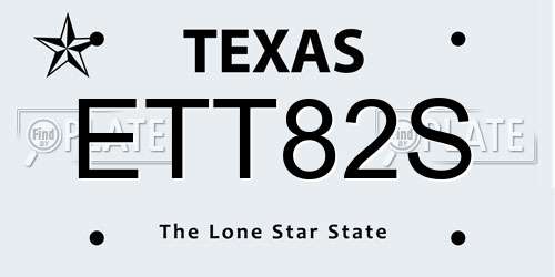 ETT82S Texas License Plate