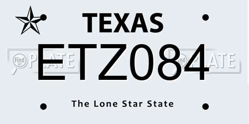 ETZ084 Texas License Plate