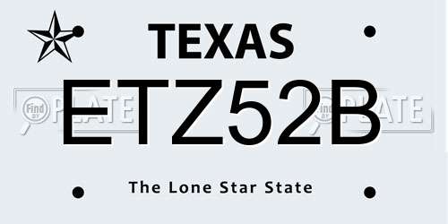 ETZ52B Texas License Plate