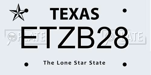 ETZB28 Texas License Plate
