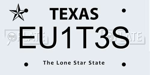 EU1T3S Texas License Plate