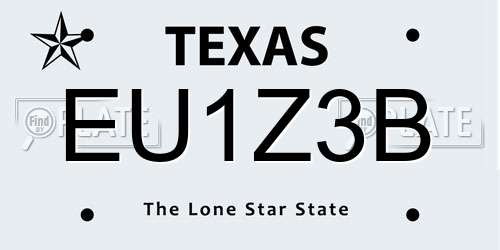 EU1Z3B Texas License Plate
