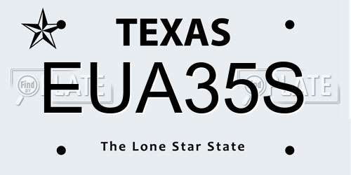 EUA35S Texas License Plate