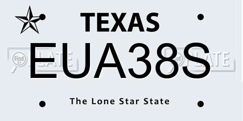 EUA38S Texas License Plate