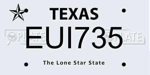 EUI735 Texas License Plate