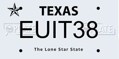 EUIT38 Texas License Plate