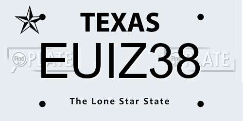 EUIZ38 Texas License Plate