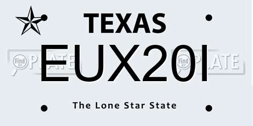 EUX20I Texas License Plate