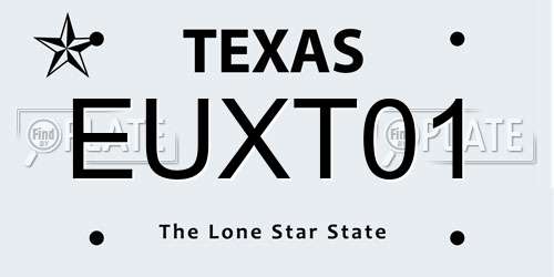 EUXT01 Texas License Plate