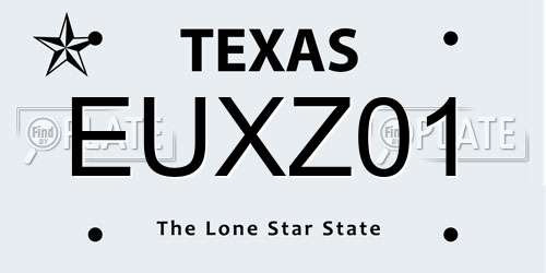 EUXZ01 Texas License Plate