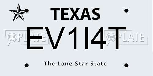 EV1I4T Texas License Plate