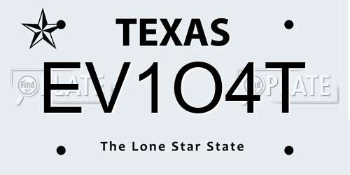 EV1O4T Texas License Plate