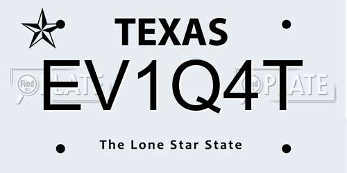 EV1Q4T Texas License Plate