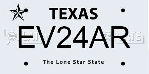 EV24AR Texas License Plate