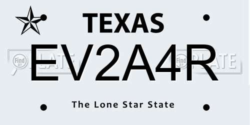 EV2A4R Texas License Plate