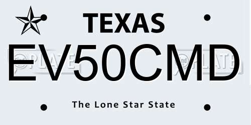 EV50CMD Texas License Plate