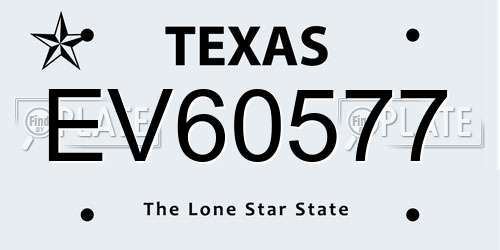 EV60577 Texas License Plate