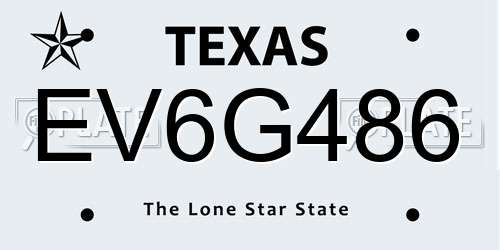 EV6G486 Texas License Plate